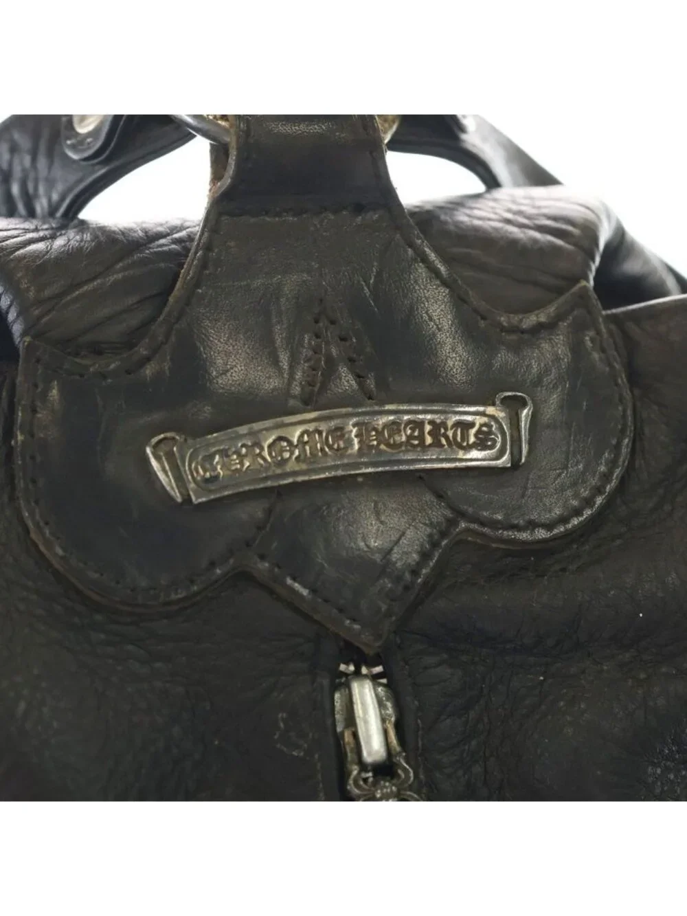 Chrome Hearts Flerknee Mini Backpack Flare Knee Daga Zip Mini Leather Black
